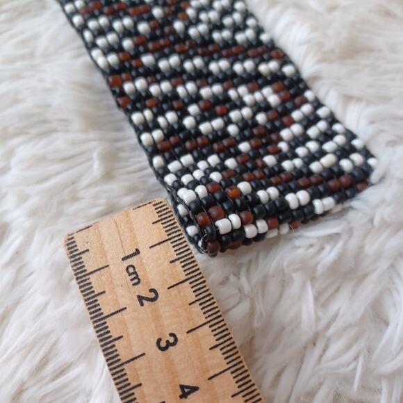 VTG Banana Republic Glass Beaded Stretch Belt bohemian, hippie-inspired design - Picture 5 of 8